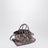 Black and mauve La Passeggiata Mini handbag in python-effect leather
