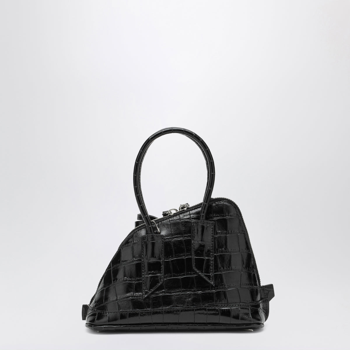 Black Sant Ambroeus mini bag with crocodile effect