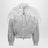 Ice-coloured bomber jacket with feathers