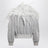 Ice-coloured bomber jacket with feathers