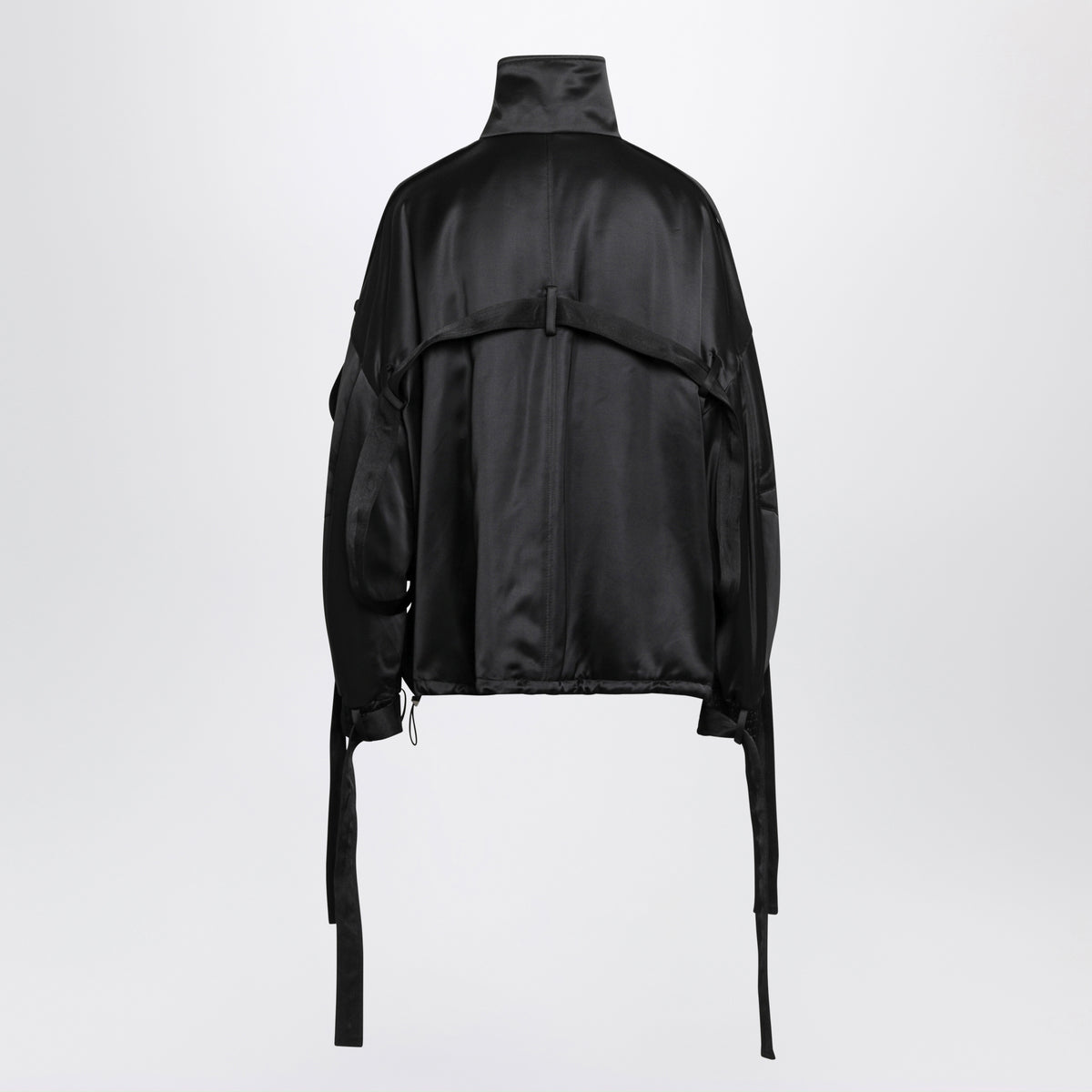 Bomber déstructuré noir en satin