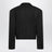 Black cropped blazer in wool-blend gabardine