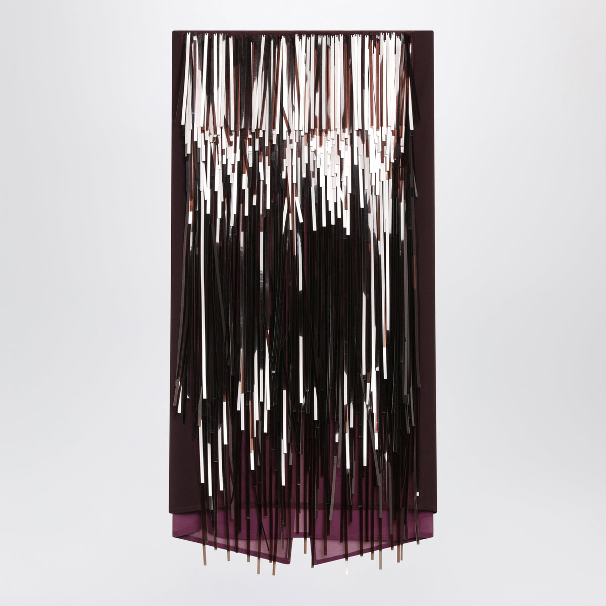 Brown fringed midi skirt