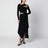 Black draped cut-out midi dress