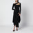 Black draped cut-out midi dress