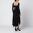 Black draped cut-out midi dress