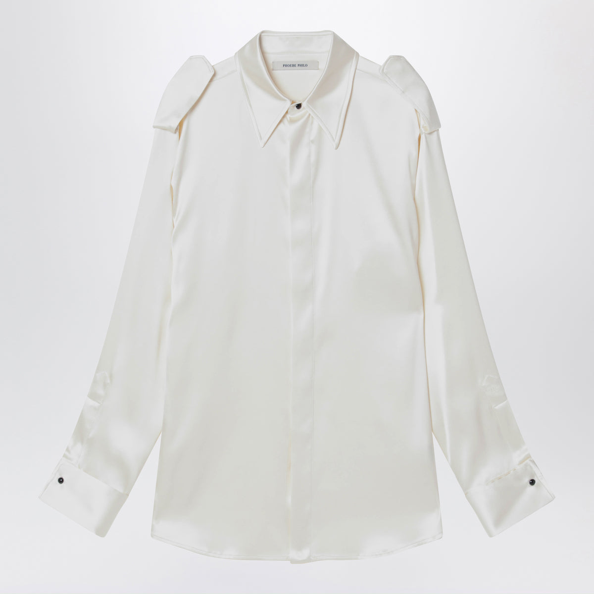 Chemise Liquid Utility en satin crème