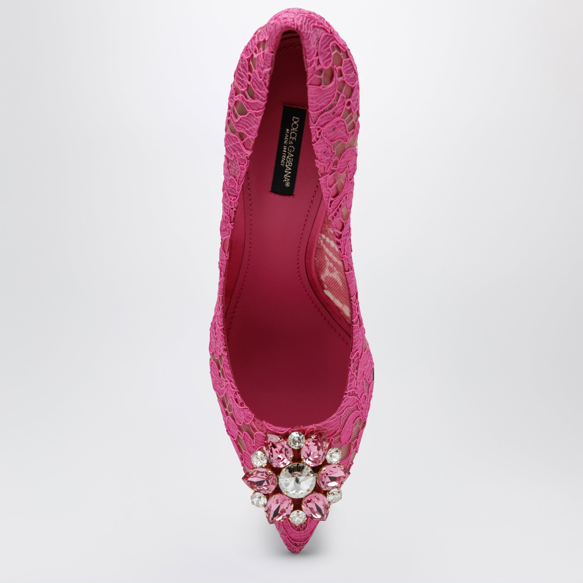 Escarpins Bellucci à cristaux en dentelle Taormina fuchsia
