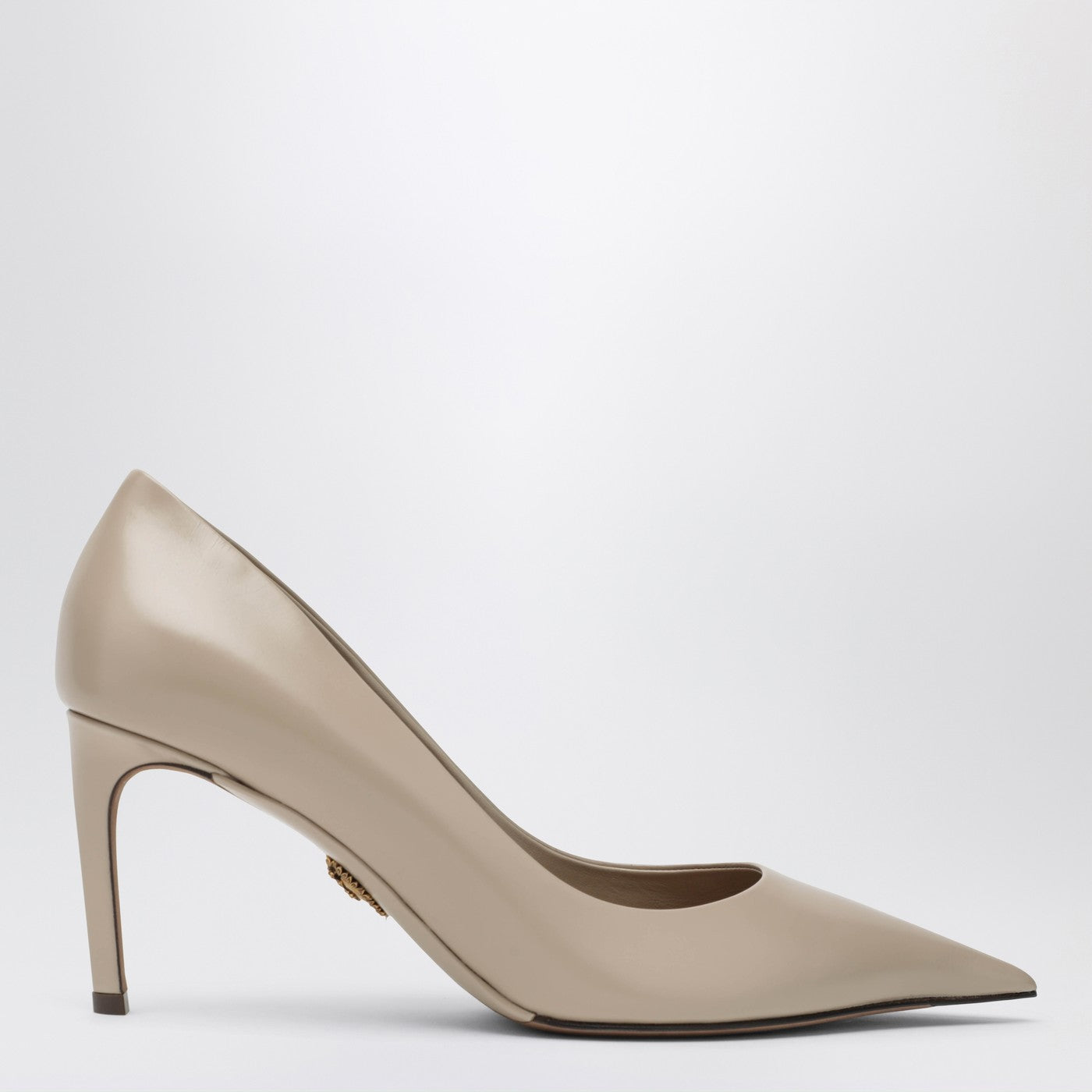 Décolleté devotion in pelle di vitello beige