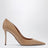 Dark beige patent leather pumps