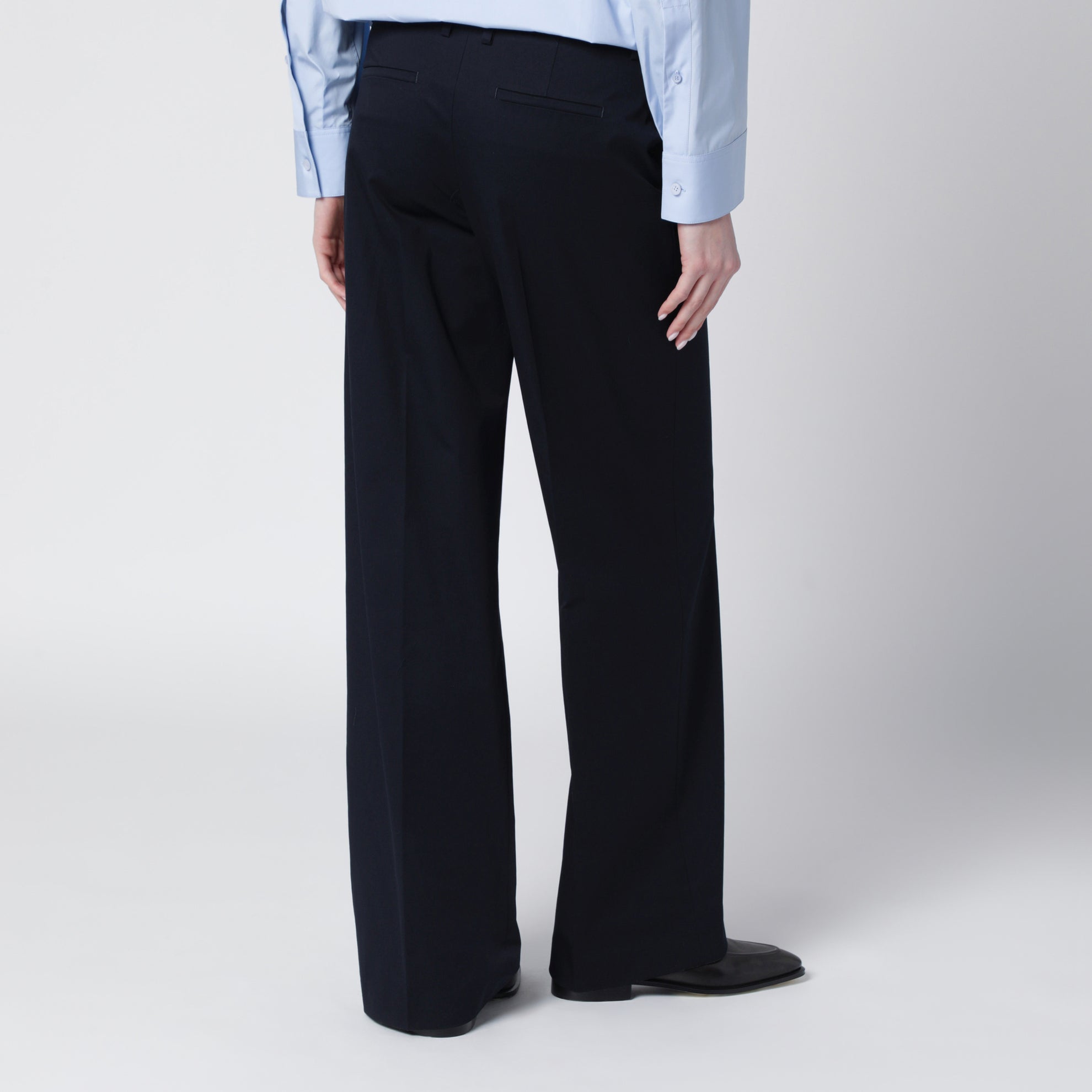 Francoise blue cotton blend trousers