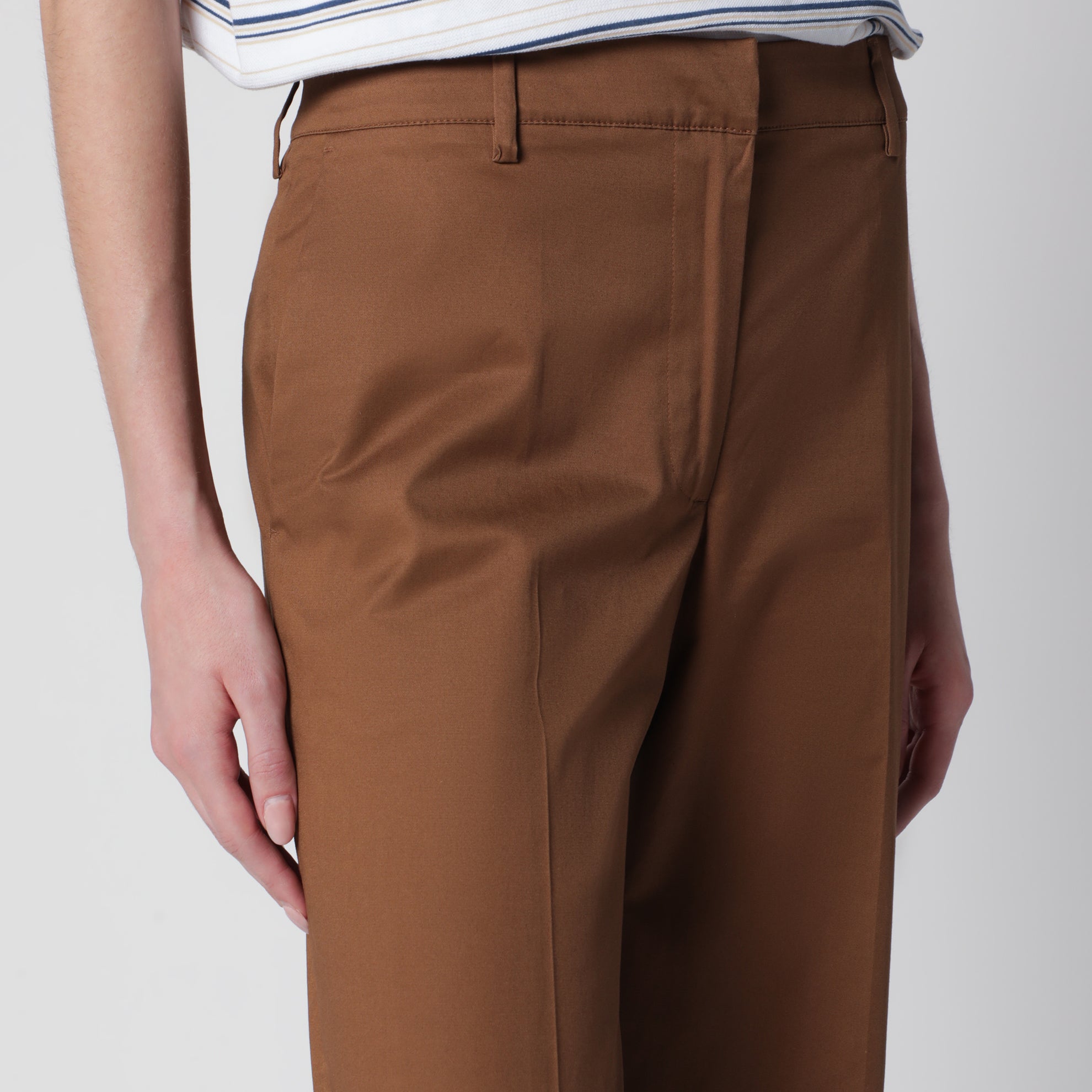 Pantalon Francoise beige en mélange de coton