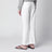 Mid-rise flared cotton trousers in white