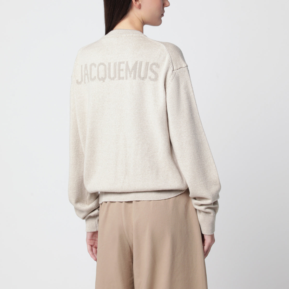 Moulin hellbeige Strickjacke aus Merinowolle