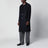 Navy single-breasted wool coat
