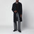 Navy single-breasted wool coat