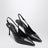 Black patent leather slingback