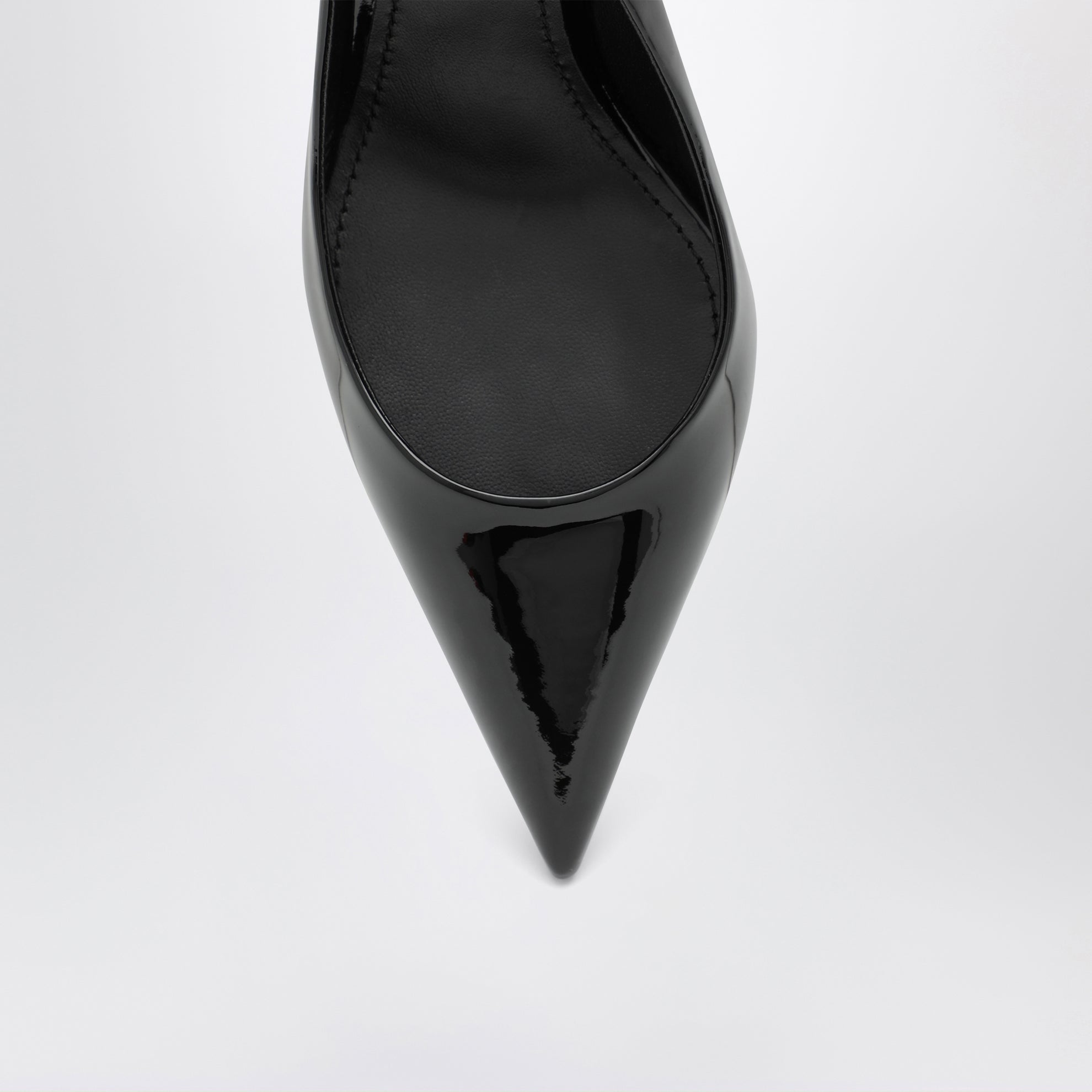 Black patent leather slingback