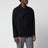 Navy short double-breasted wool coat