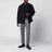 Navy short double-breasted wool coat
