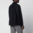 Navy short double-breasted wool coat