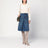 Knee-length skirt in washed blue denim
