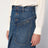 Knee-length skirt in washed blue denim