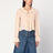 Bluse mit Schleife aus rosa Seidengeorgette