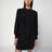 Black ruffled dress in silk blend