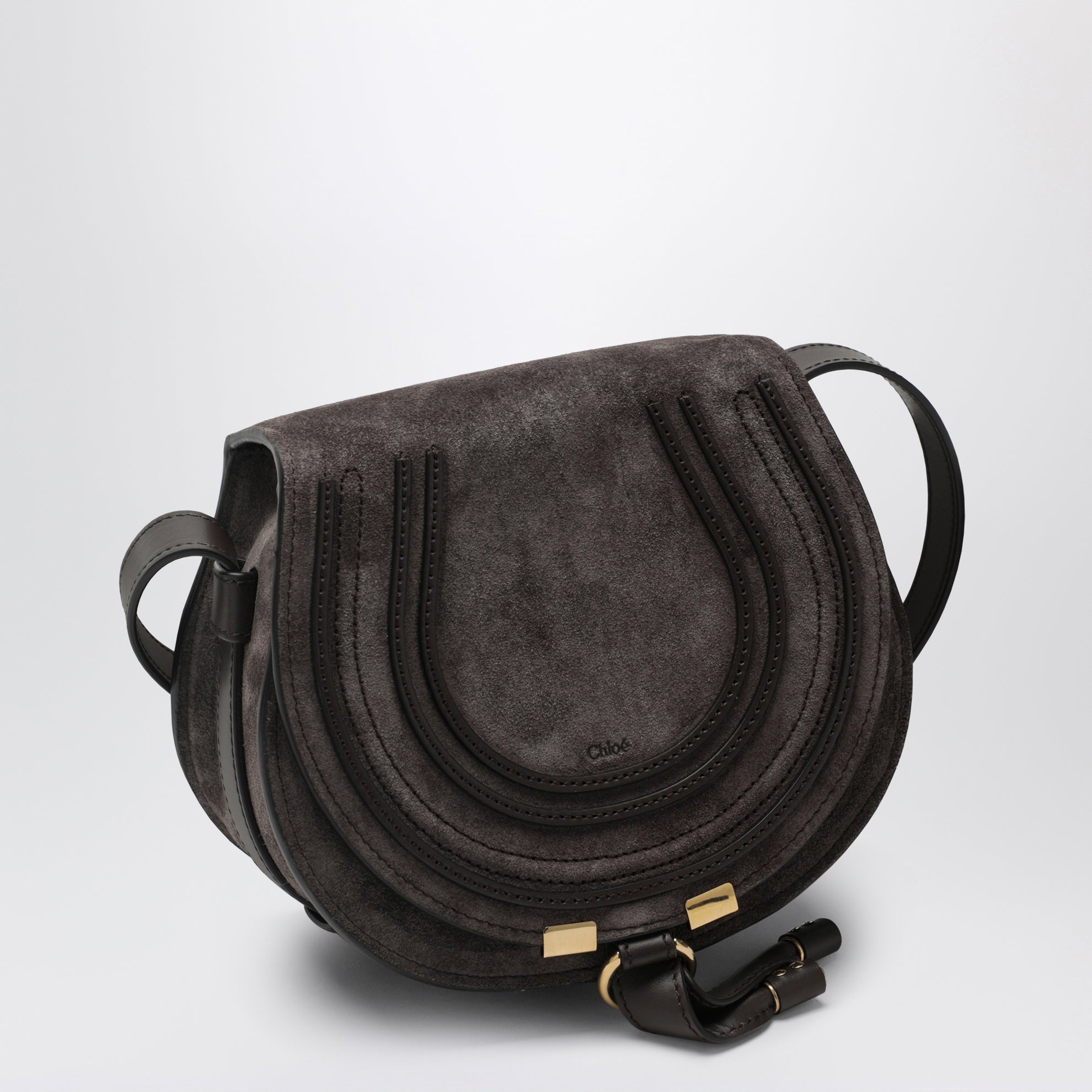 Saddle Marcie bag in Kohl Brown suede