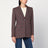 Single-breasted checked brown wool jacket