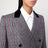 Giacca doppiopetto bianca/nera a quadri in lana