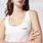 White ribbed tank top with logo