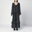 Maxi black dress with lightweight silk ruffles