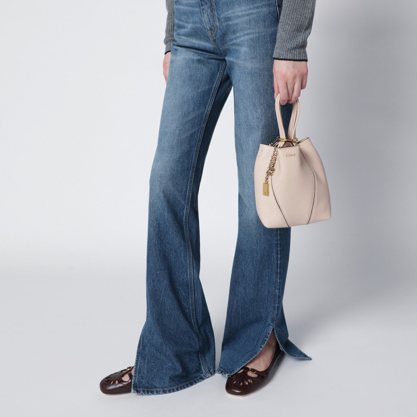 Small Chloé Spin tote bag in Cement Pink
