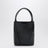 Small Spin black leather tote bag