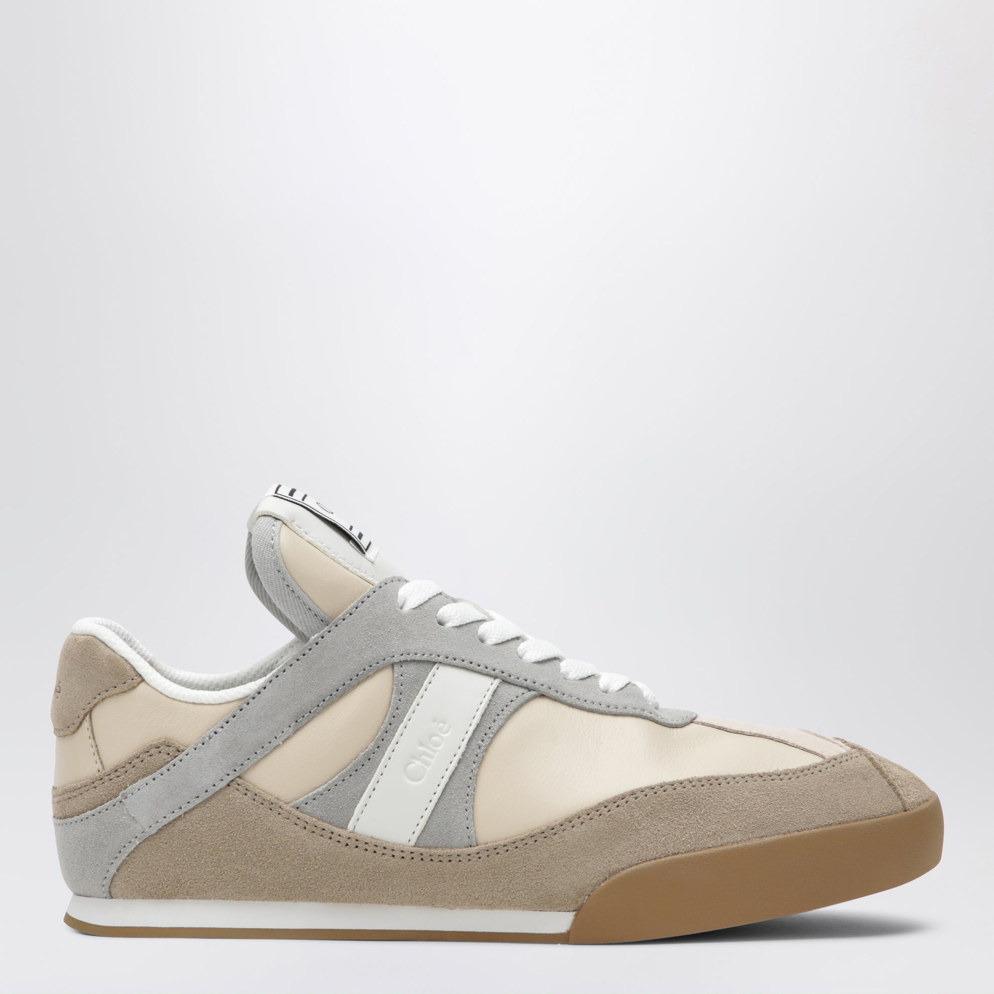 Sneaker Kick in pelle e camoscio grigio tortora