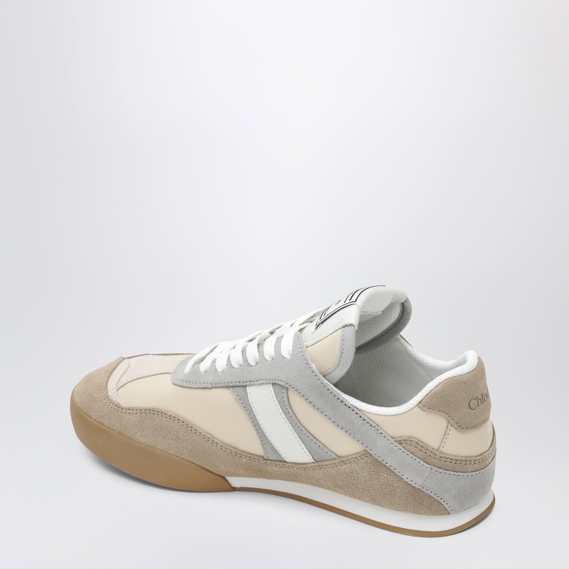 Sneaker Kick in pelle e camoscio grigio tortora