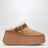 Light brown Nama suede wedge mules
