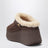 Brown Nama suede wedge mules