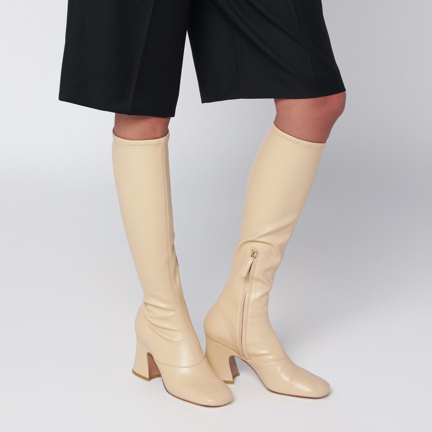 Beige Janis heeled boots