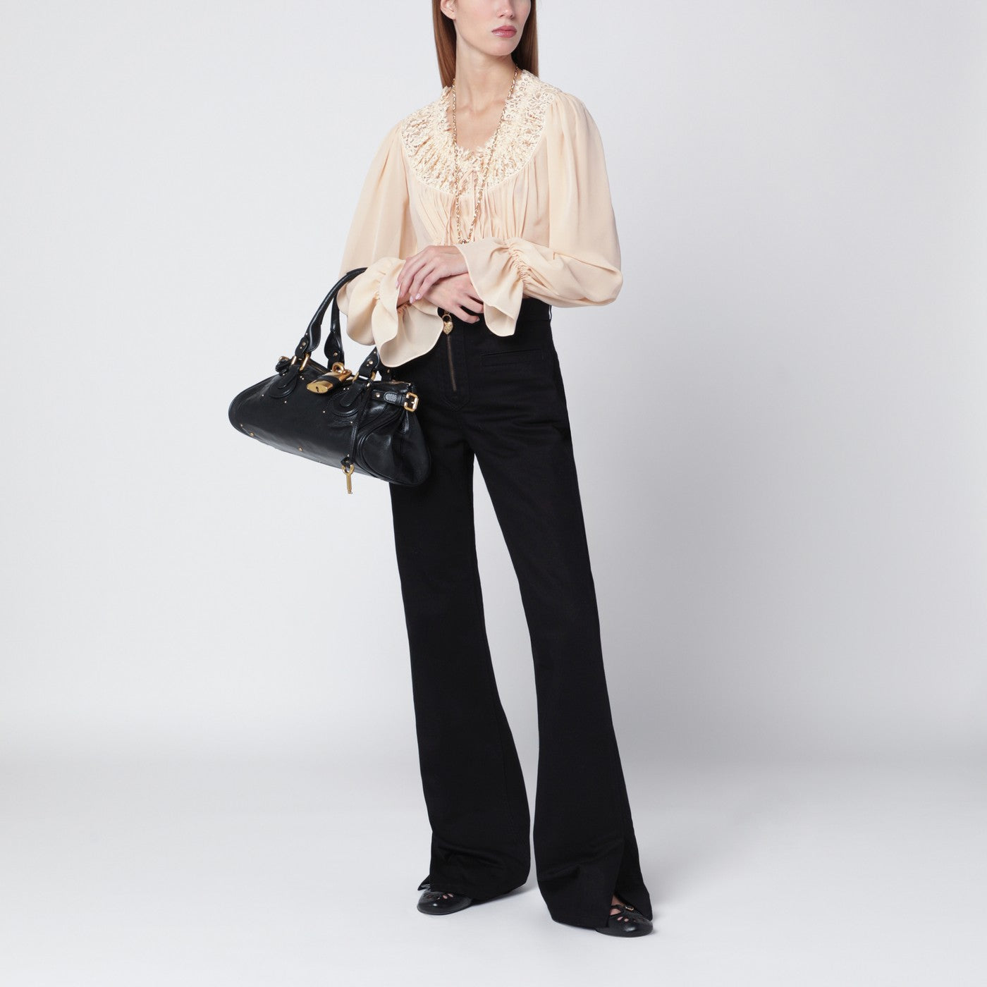Black slim jeans with charm zip