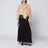 Black silk muslin maxi skirt