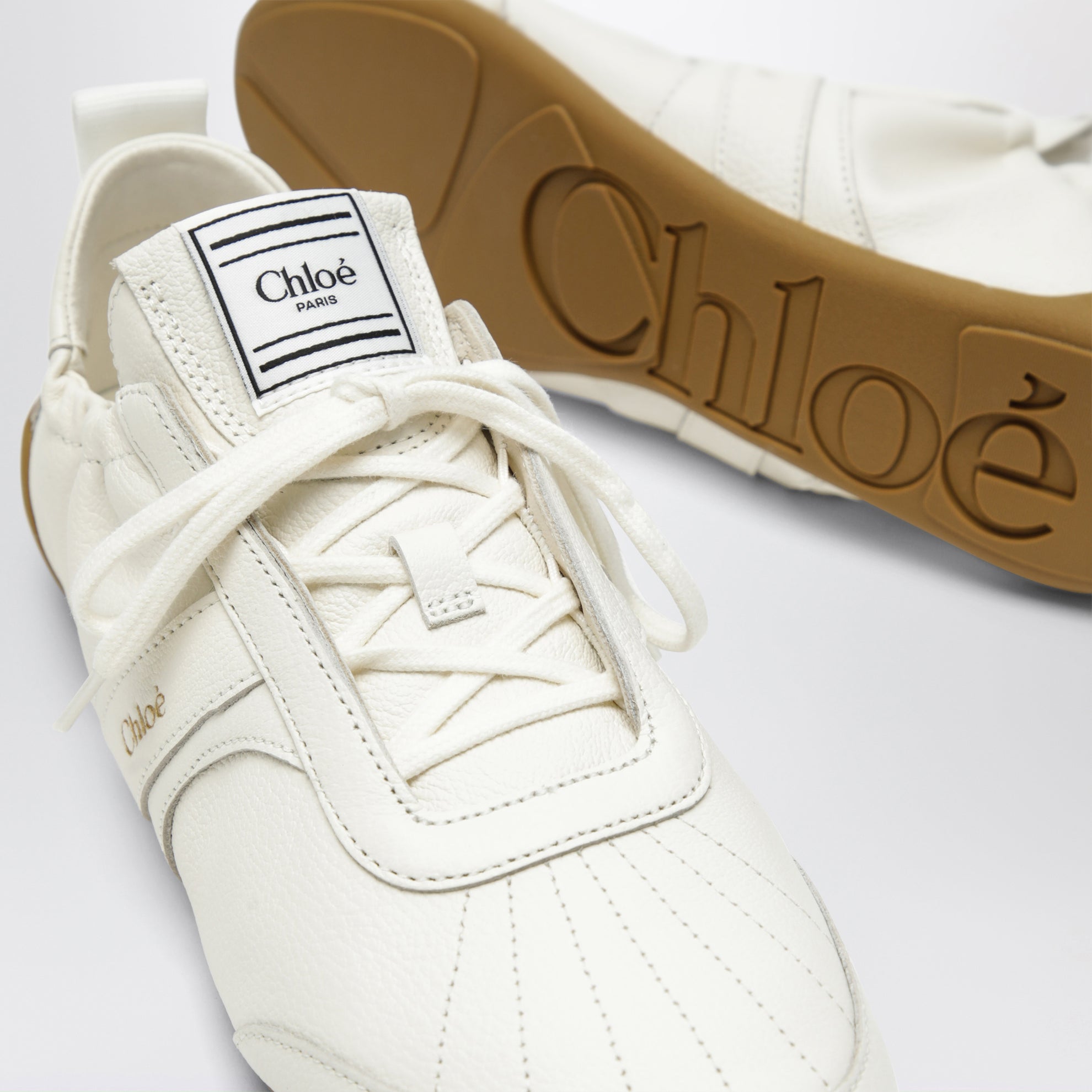 Weiße Chloé Kick Sneaker aus Leder