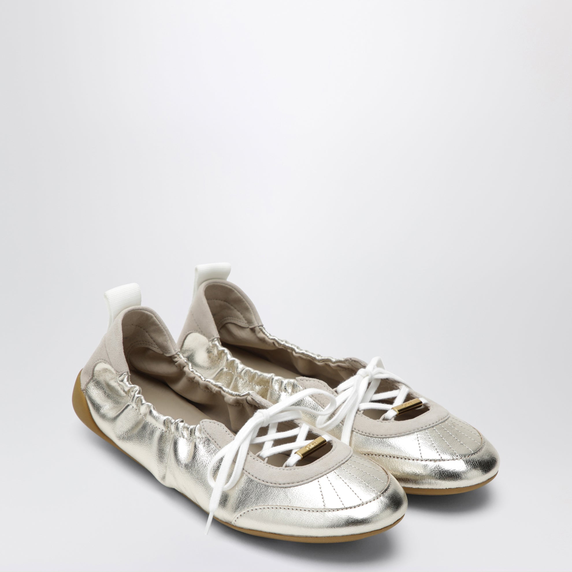 Sneaker ballerine Chloé Kick in nappa metallizzata
