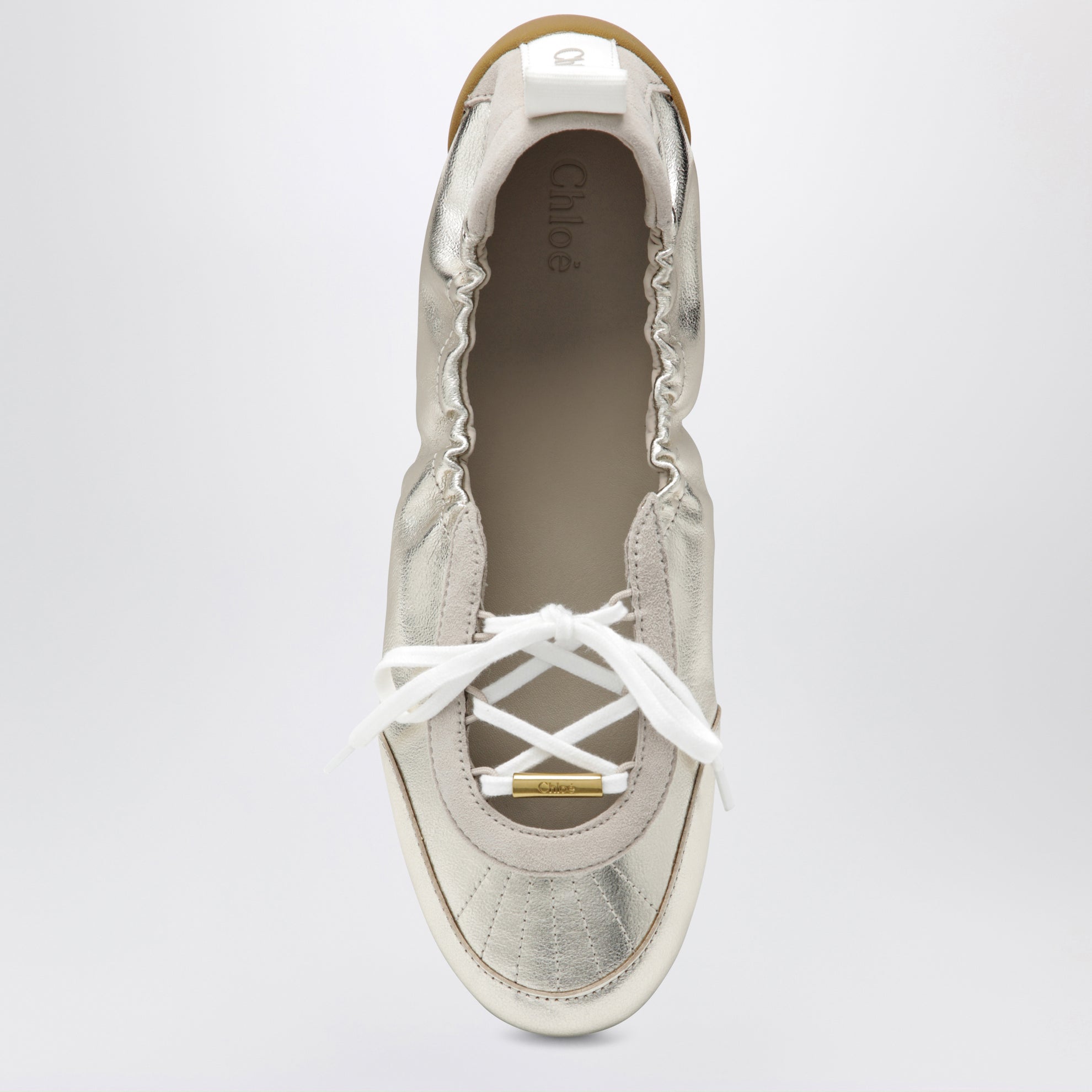 Sneaker ballerine Chloé Kick in nappa metallizzata
