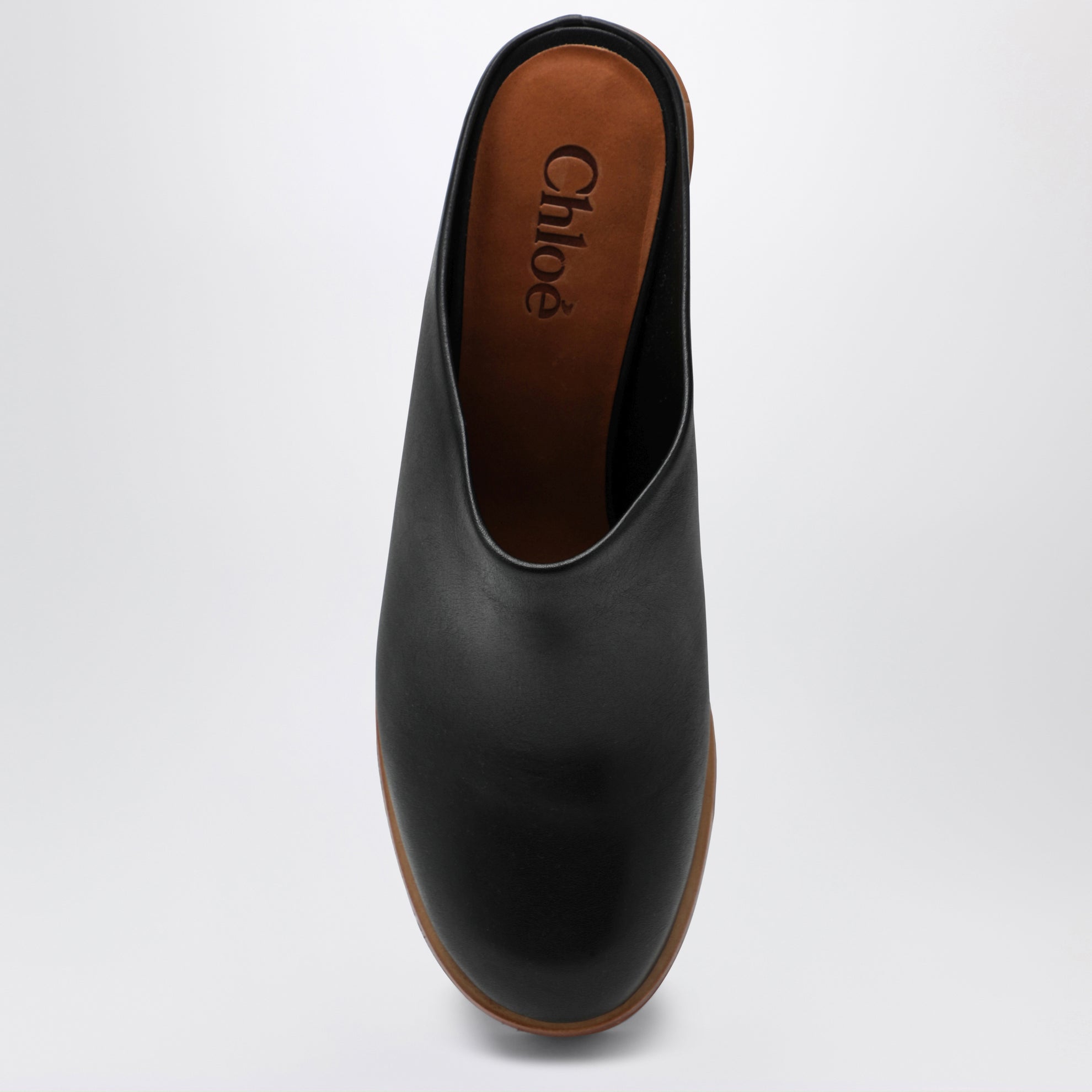 Sabot Maxime con zeppa in pelle neri