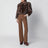 Veste courte marron en shearling