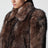Giacca corta marrone in shearling
