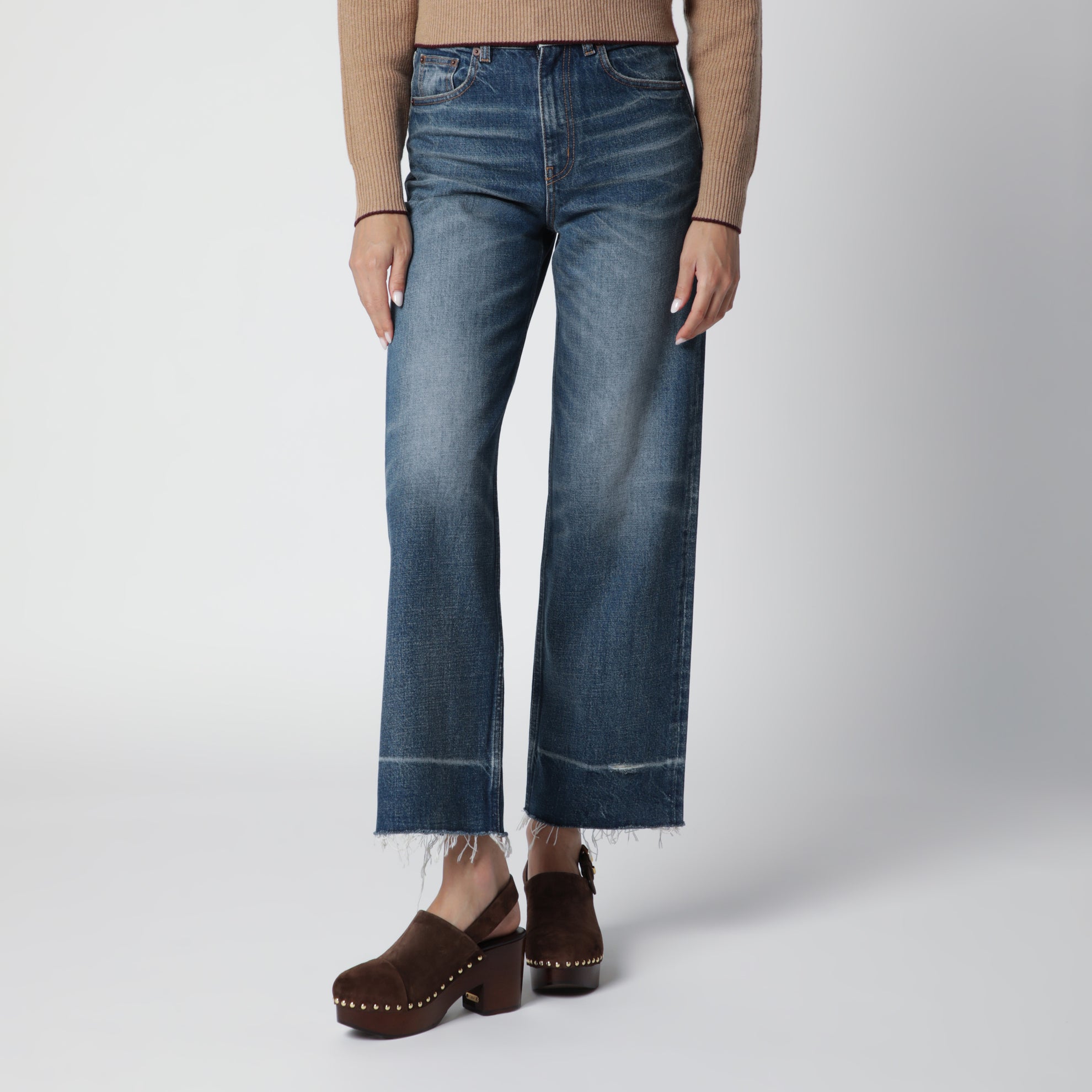 Jeans bootcut in denim di cotone Dark Cobalt